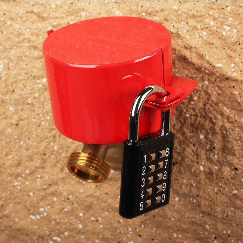 TEMEILI Outdoor Faucet Lock System -Gate Valve Lockout Device -Prevent Water Theft by Cover and Code Lock,Stop Unauthorized Water use and Vandalism,Water Spigot Cover (red Password Lock) - Image 5
